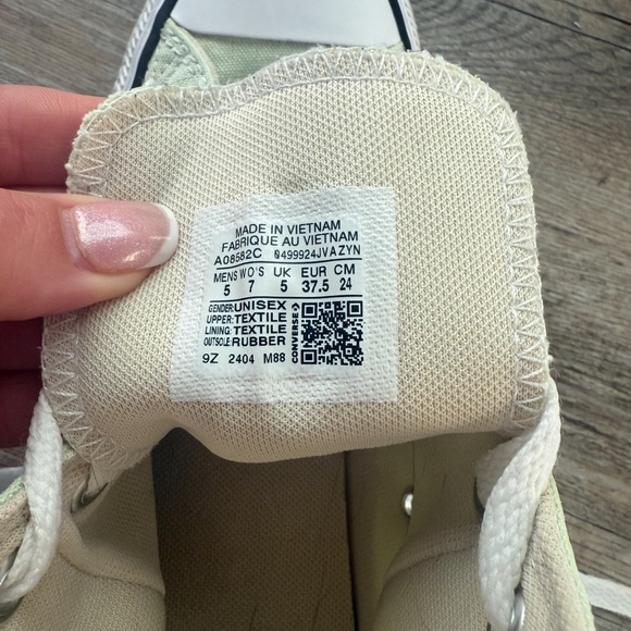 Women’s High-Top Sneakers - Light Green, Green Converse, Green Chucks - Picture 12 of 13